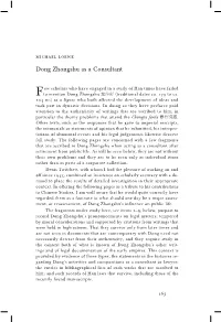 Dong Zhongshu As a Consultant