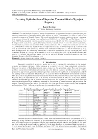 Farming Optimization of Superior Commodities in Nganjuk Regency