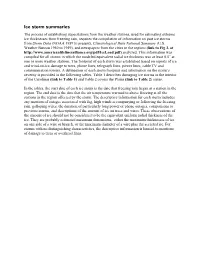 Ice Storm Summaries
