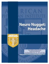 Neuro Nugget: Headache
