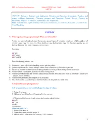 UNIT–IV: Pointers