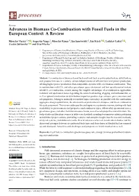 Advances in Biomass Co-Combustion with Fossil Fuels in the European Context: a Review