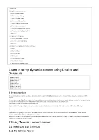 Learn to Scrap Dynamic Content Using Docker and Selenium