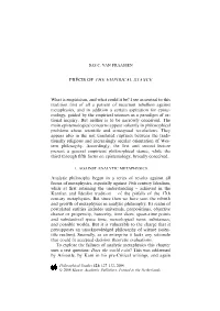 PRE´ CIS of the EMPIRICAL STANCE What Is Empiricism, And