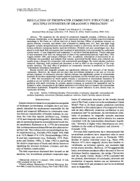 Regulation of Freshwater Community Structure at Multiple Intensities of Dragonfly Predation1