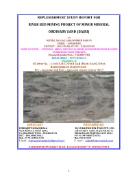 Replenishment Study Report for River Bed Mining Project of Minor Mineral Ordinary Sand (Bajri)