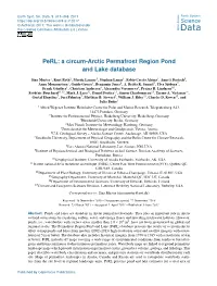 A Circum-Arctic Permafrost Region Pond and Lake Database