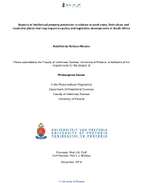 Aspects of Intellectual Property Protection in Relation to Seed Crops