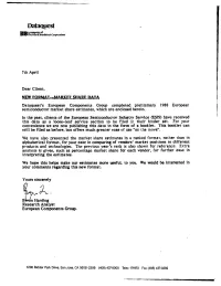 European Semiconductor Industry Service (ESIS) Have Received This Data As a Loose-Leaf Service Section to Be Filed in Their Binder Set