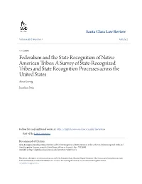 Federalism and the State Recognition of Native American Tribes: a Survey