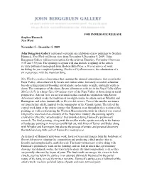 FOR IMMEDIATE RELEASE Stephen Hannock New Work November 5