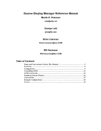 Gnome Display Manager Reference Manual Martin K