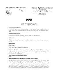 Minutes from the May 11, 2011 Meeting