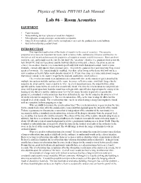 Physics of Music PHY103 Lab Manual