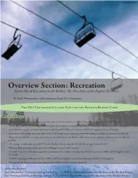 Recreation Nature Based Recreation in the Rockies: Th E New Value of the Region’S Resources