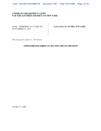 Supplemental Brief on Second Circuit Decision