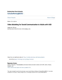 Video Modeling for Social Communication in Adults with ASD