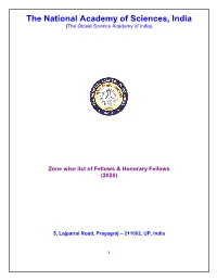 Zone Wise List of Fellows & Honorary Fellows