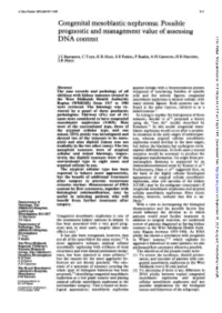 Congenital Mesoblastic Nephroma: Possible Prognostic and Management Value of Assessing J Clin Pathol: First Published As 10.1136/Jcp.44.4.317 on 1 April 1991