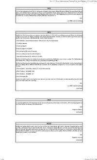 NOTE It Is for the Information of All the Ld. Advocates/Litigants That Urgent