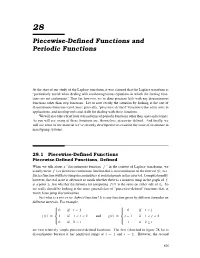Piecewise-Defined Functions and Periodic Functions
