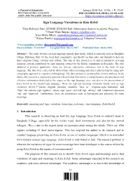 Sign Language Variations in Kata Kolok