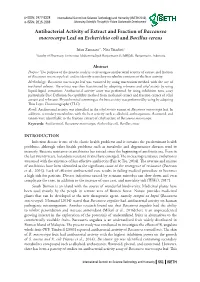 Antibacterial Activity of Extract and Fraction of Baccaurea Macrocarpa Leaf on Escherichia Coli and Bacillus Cereus