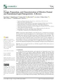 Design, Preparation, and Characterization of Effective Dermal and Transdermal Lipid Nanoparticles: a Review