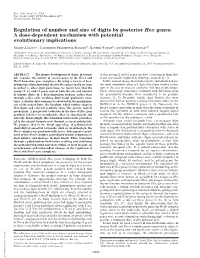 Regulation of Number and Size of Digits by Posterior Hox Genes: a Dose-Dependent Mechanism with Potential Evolutionary Implications