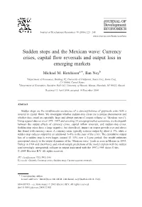 Sudden Stops and the Mexican Wave: Currency Crises, Capital Flow Reversals and Output Loss in Emerging Markets