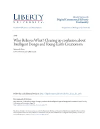Clearing up Confusion About Intelligent Design and Young-Earth Creationism Marcus R