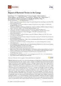 Impact of Bacterial Toxins in the Lungs