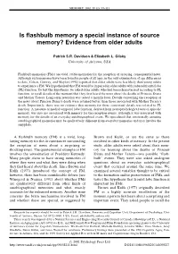 Is Flashbulb Memory a Special Instance of Source Memory? Evidence from Older Adults