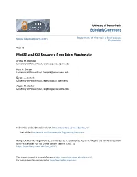 Mgcl2 and Kcl Recovery from Brine Wastewater