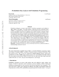 Probabilistic Data Analysis with Probabilistic Programming