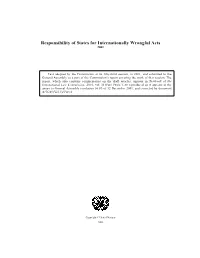 Responsibility of States for Internationally Wrongful Acts 2001