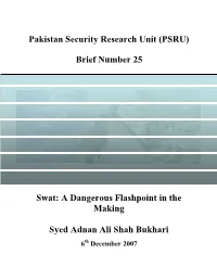 Swat: a Dangerous Flashpoint in the Making
