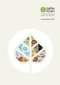 Annual Report 2014 Annual Report لعام السنـوي الـتـقريـر أغذية الـتـقريـر السنـوي لعام