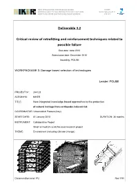 Critical Review of Retrofitting and Reinforcement Techniques Related to Possible Failure