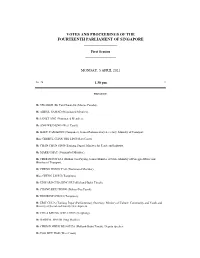 First Session MONDAY, 5 APRIL 2021