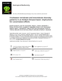 Freshwater Vertebrate and Invertebrate Diversity Patterns in an Andean-Amazon Basin: Implications for Conservation Efforts