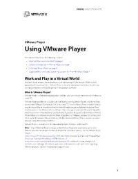 Using Vmware Player