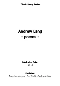 Andrew Lang - Poems