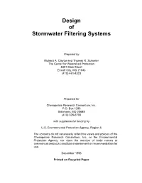 Design of Stormwater Filtering Systems
