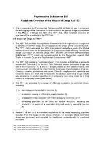 Overview of the Misuse of Drugs Act 1971
