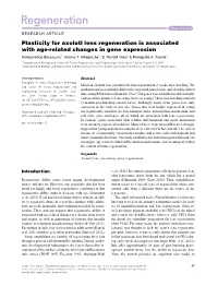 Plasticity for Axolotl Lens Regeneration Is Associated with Age&#X02010