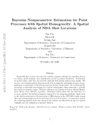 A Spatial Analysis of NBA Shot Locations