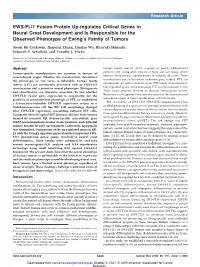 EWS-FLI1 Fusion Protein Up-Regulates Critical Genes in Neural Crest Development and Is Responsible for the Observed Phenotype of Ewing’S Family of Tumors