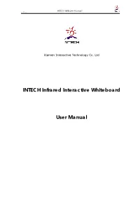 INTECH Infrared Interactive Whiteboard User Manual