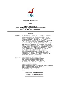MINUTES and RECORD of the EXECUTIVE